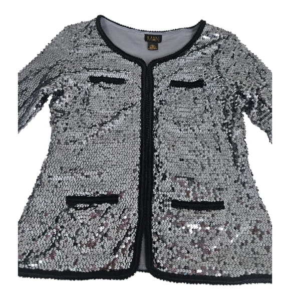 IMAN  Silver Tone Sequins Evening Women's Blazer - Picture 6 of 9
